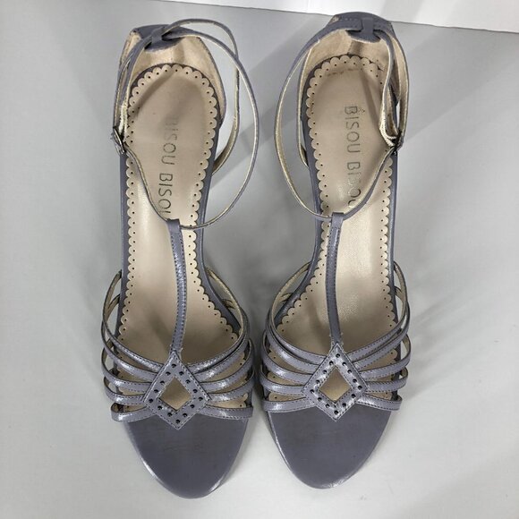 Bisou Bisou Lilac Embellished Diamond Multi-Strap Open Toe 3" Sandal Heels Sz 8‎ - Picture 6 of 16